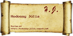 Hodossy Júlia névjegykártya