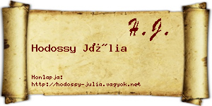 Hodossy Júlia névjegykártya