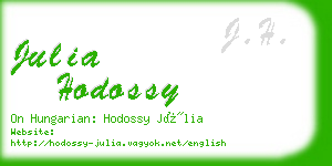 julia hodossy business card